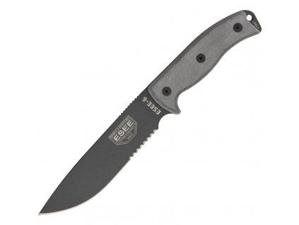 ESEE Model 6 Serrated Tactical Grey Sheath Black