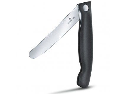 Victorinox Swiss Classic folding snacks knife, black, flat blade