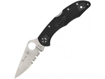 Spyderco Delica 4 Redline Black FRN Lightweight Combination C11FPSBKRD