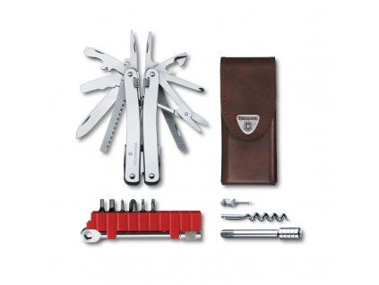 SwissTool Spirit X Plus - ráčna + leather pouch