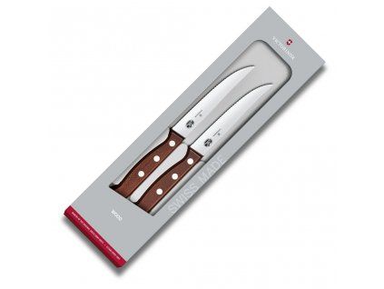 victorinox dvoudilna sada nozu na steaky drevo vroubkovane ostri 5 1230 12G