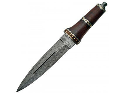Damascus Dirk Wood Handle