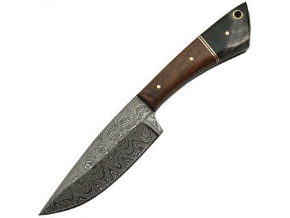 Damascus Skinner Walnut Horn