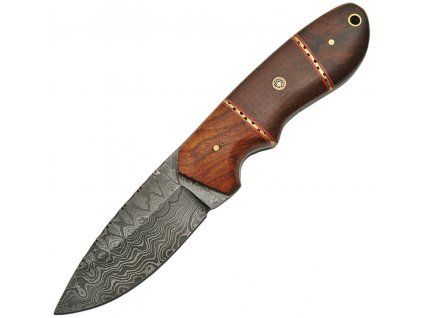 Damascus Hunter Micarta Rosewood