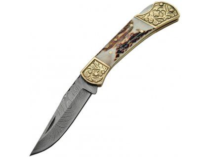 Damascus Stag Engraved Bolster
