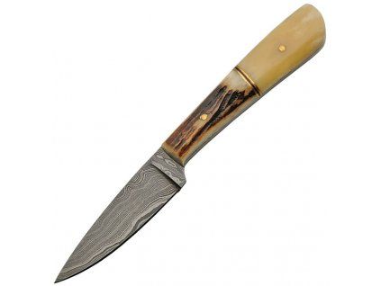 Damascus Fixed Blade Bone/Stag