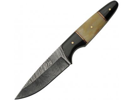 Damascus Fixed Blade Buffalo/Camel
