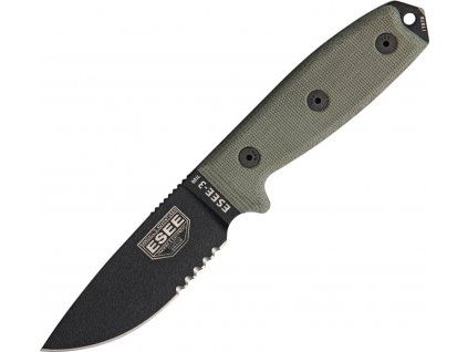 ESEE Serrated Black Model 3 MIL Sheath Black with MOLLE