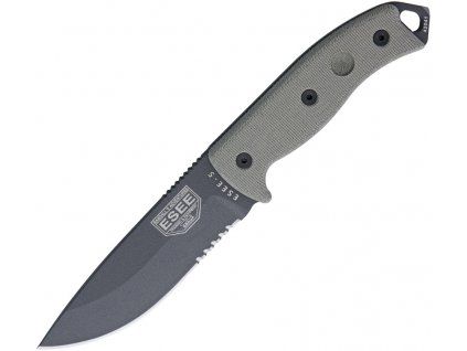 ESEE Serrated Tactical Grey Model 5 Micarta