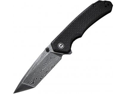 Civivi Brazen Damascus Tanto Black Micarta