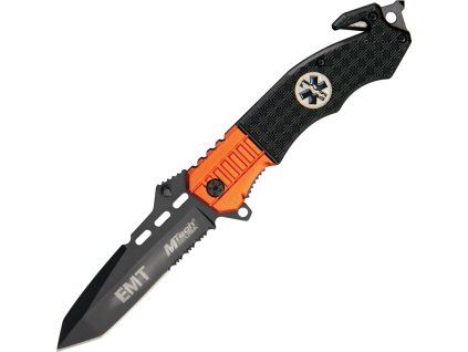 MTech Rescue EMT Black Part Serrated A/O