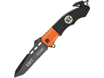 Tac Force Rescue EMT Black Part Serrated A/O