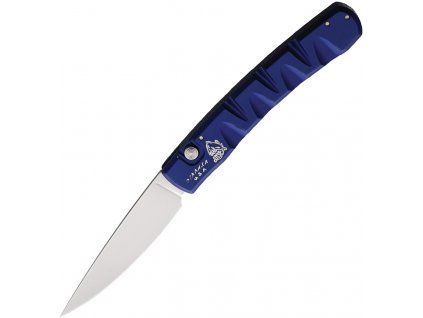 Piranha Knives Auto Virus Button Lock Blue