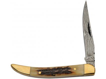 Damascus Toothpick Brass Stag