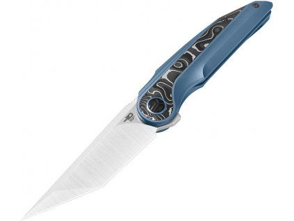 bestech knives blind fury satin finish blue titanium