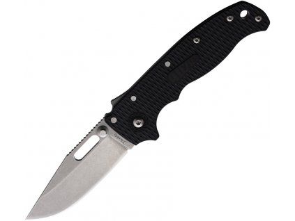 Demko AD20.5 D2 Stonewash ClipPoint Black G10