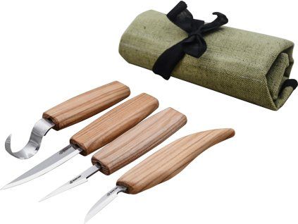 BEAVERCRAFT Basic Wood Carving Knives Set in Tool Roll - řezbářská sada