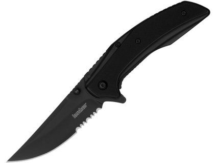 kershaw outright black serrated black g10