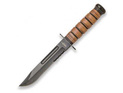 cuchillo militar usmc puno cuero hoja 175 cm