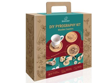 Wooden Coasters DIY Pyrography Kit beavercraft