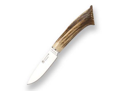 joker gabato 10 cm fixed blade knife stag horn crown handle