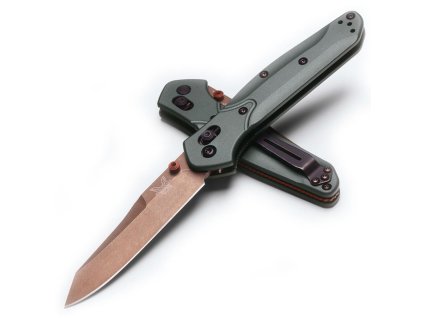 Benchmade osborne 940fe 2601 reverse tanto taiga green aluminum 1