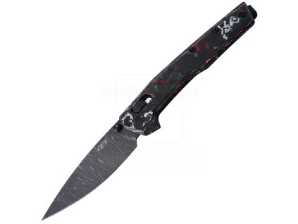 Zero Tolerance Red White Carbon Fiber Vegas Forge Damascus 0117VFDAM