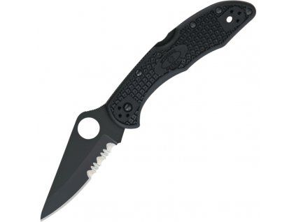Spyderco Delica 4 Black FRN Lightweight Combination Black C11PSBBK