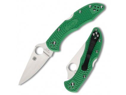 Spyderco Delica 4 Green FRN Lightweight FlatGround C11FPGR