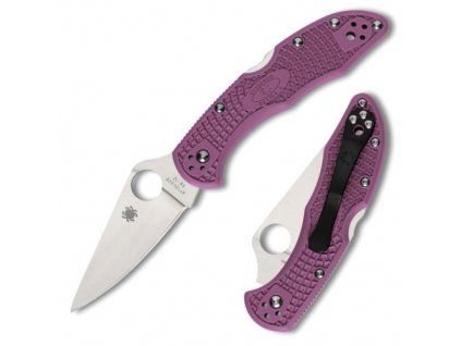 Spyderco Delica 4 Purple FRN Lightweight FlatGround C11FPPR