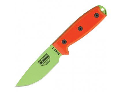 ESEE Plain Venom Green Model 3 Orange G10 Sheath Black