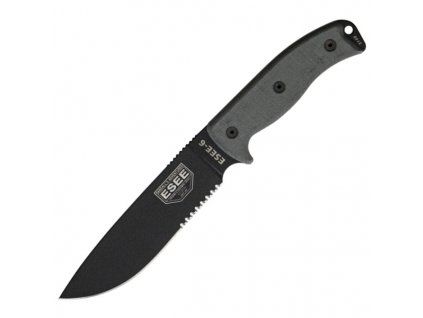 ESEE Model 6 Serrated Black Sheath Brown