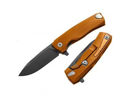 Lionsteel ROK Aluminum Orange handle black blade ROK A OB