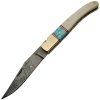 Damascus Bone Turquoise Folder