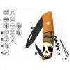 Swiza swiss knife D01 Allblack Halloween Skull Head Orange