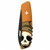 Swiza swiss knife D01 Allblack Halloween Skull Head Orange