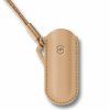 Victorinox leather pouch with lanyard Wet Sand