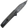 civivi cachet damascus clip point green micarta