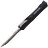 heretic knives colossus satin part serrated tanto black aluminum