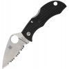 Spyderco Manbug Black Lightweight Leaf SerratedEdge CMBKLFS