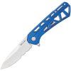 buck trace stonewash serrated blue aluminum