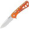 buck trace stonewash serrated orange aluminum