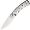 Piranha Knives Auto X Button Lock Silver Mirror